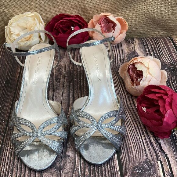 Caparros Silver Heirloom Dress Sandal 8B - Picture 2 of 10